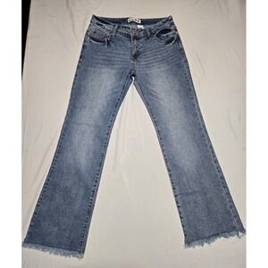 S.O.N.G.‎ Blue Denim Midrise Jeans Womens 9 (29x30) Blue Bootcut Stretch Fray